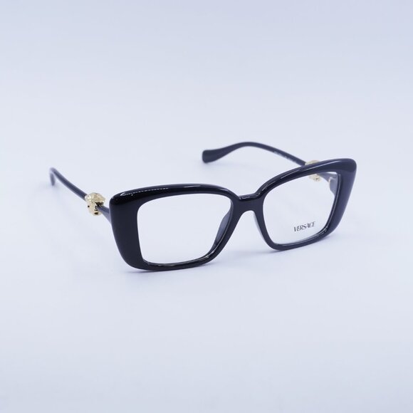 Versace VE3385U GB1 Eyeglasses Shiny Black 53mm Square Frame - Picture 4 of 11